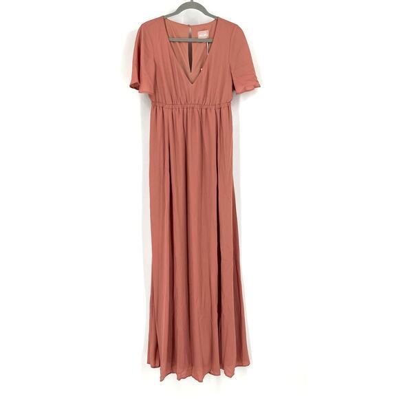 Show Me Your MuMu Emily Maxi Dress Rustic Mauve Crisp Small NWT - Picture 1 of 7